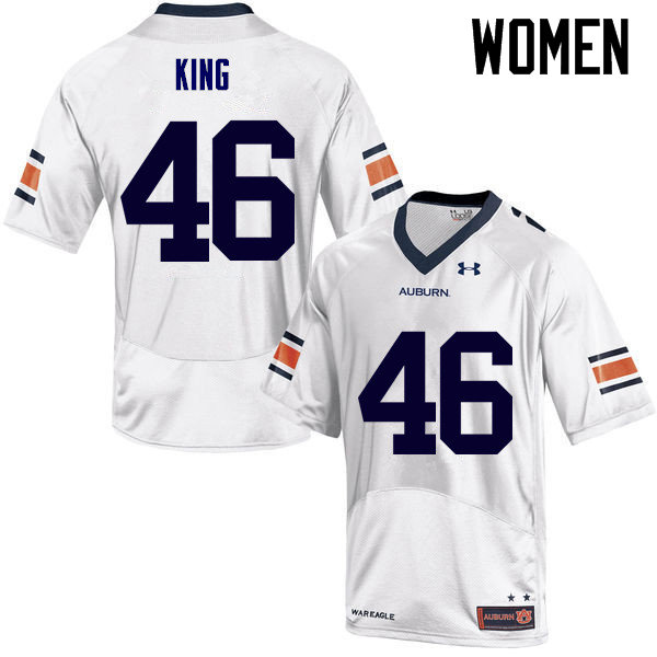 Auburn Tigers Women's Caleb King #46 White Under Armour Stitched College NCAA Authentic Football Jersey ZEN6174XZ